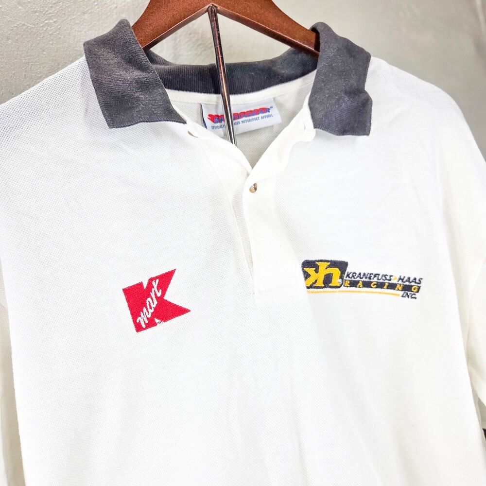 Vintage 1990s Kranefuss-Haas Racing Kmart Nascar Polo Shirt L Made USA